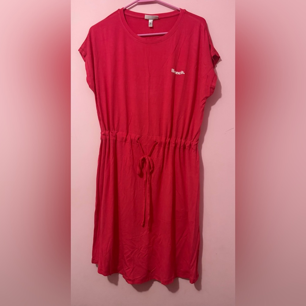 ⭐️Bench Rose Red Drawstring Waist T-Shirt Dress